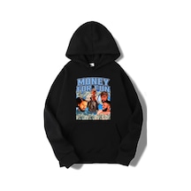 Brz Collection Unisex Oversize Money For Fun Hoodie Siyah