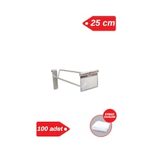Tel Pano Kancası 25 Cm Galvaniz Etiketli Raf Askısı Raf Kancası Mağaza Düzenleme 100 Adet