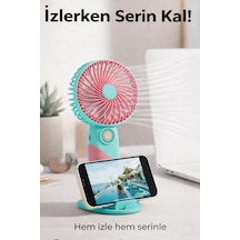Standlı Şarjlı Mini El Fanı 3 Kademeli, Sessiz, Taşınabilir Masaüstü Vantilatör