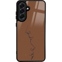 A56 Uyumlu Kahve Silüet Tasarımlı Glossy Telefon Kılıfı Çok Renkli