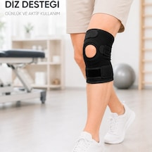 Kısa Ligamentli Dizlik Açık Diz Kapağı Ayarlanabilir Cırtlı Diz Destekleyici Spor Dizlik