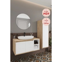 Gül Beyaz 100 Cm Banyo Dolabı+ayna+lavabo+boy Dolabı Beyaz