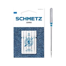 Schmetz Dikiş Makinesi İğneleri / 5 Kot İğnesi / 130/705 H-j / İğne Kalınlığı: 90/14 / Tüm Standart Ev Dikiş M