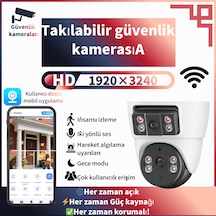 6mp Wifi Ev Kamerası: Çift Lens, Ptz Kontrol, İki Yönlü Ses, V380 İle Global İzleme/kayıt 6mp Wifi Ev Kamerası: Çift Lens, Ptz Kontrol, İki Yönlü Ses, V380 İle Global İzleme/kayıt