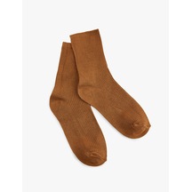 Koton Viskon Soket Bambu Çorap Kahverengi 6sak80518aa Çikolata Kahve