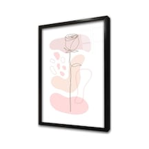 Line Art Çiçek V Çerçeveli Cam Tablo-172080