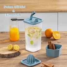 Porsima 06-1109 Detoks Sürahi & Limonluk Şeffaf 1,5 L - Mavi