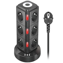 Kule Tipi 3xusb, 12'li Akım Korumalı Priz, Soket 10watt Wireless