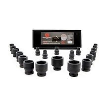 1/2" Darbeli Kısa Lokma Seti Metal Kutuda 20 Parça