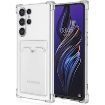 Newface Samsung Uyumlu Galaxy S24 Ultra Kılıf Kart Şeffaf Silikon - Şeffaf Şeffaf
