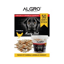 Algro Tavuk Göğüs Etli Lokmalık Munchy Stick 50 Adet Kapaklı Kova
