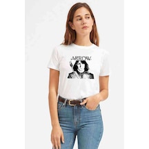 Arrow Black & White Kadın Beyaz Tshirt