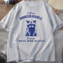 Flood Of Style Daha Çöp Tenekesi Daha Az Çöp T Shirt Erkek Komik Rashirts Bir Çöp Grafik Tee Erkek Giysileri Gri