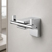 İkili Askılık Krom Duvara Monte Metal Çiftli Askı Banyo Mutfak Havlu Elbise Duvar Askısı Aparatı Çok Renkli