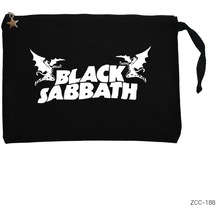 Black Sabbath Siyah Clutch Astarlı Cüzdan / El Çantası