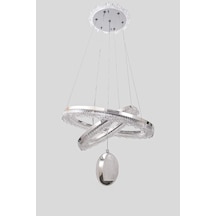 Rüya Modern Krom Tasarım Sarkıt Led Avize 3 Renk Işık Kristal Görünüm Oturma Odası Yemek Odası Salon Yatak Oda Diğer