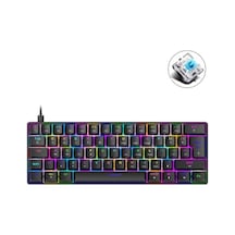 T60 Siyah Renk Mavi Switch Mekanik Kablolu Klavye Gaming Driverli Oyuncu Klavyesi T60 Mini Q