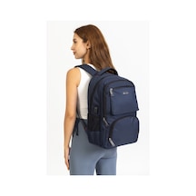 Case Club 13,3-14 İnç Lacivert Laptop Sırt Çantası Su Geçirmez Kumaş Darbe Emici Koruma