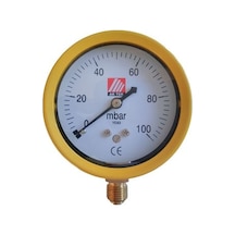 Ak Tek Manometre Doğalgaz 0-100 Mbar Düşük Basınç