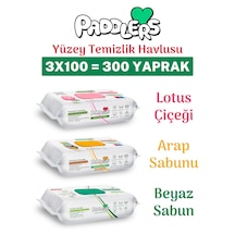 Easy Clean Lotus Çiçeği, Arap Sabunu, Beyaz Sabun Katkılı Yüzey Temizlik Havlusu 300 Yaprak (3x100)