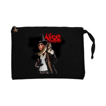 Alice Cooper Snake Siyah Clutch Astarlı Cüzdan / El Çantası
