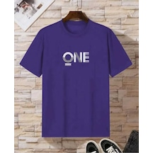 Kozia Outdoors Malkoçbey One Baskılı Overisze Unisex Basic T-şhirt Mor Mor