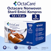 Octacare Nonwoven Steril Emici Kompres 7,5 7,5cm Kutulu 5 Kutu