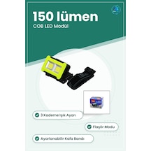 Kafa Lambası 3w Cob Led Lümen 3 Kademe Flaşörlü Kamp Yürüyüş Koşu Çok renkli