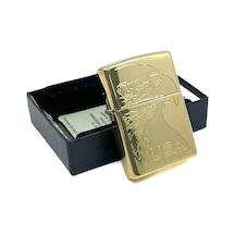 Zippo Amerikan Kartalı High Polish Brass Dizayn Çakmak Sarı