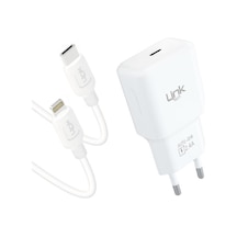 Linktech T447e Strong Eco 12w Type-c Şarj Aleti Ve Type-c To Lightning Kablo Set