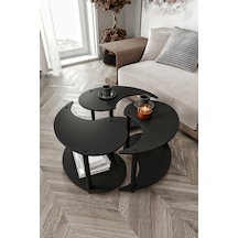Yin Yang Unıty Serenıty Orta Sehpa 3 Lü Siyah 70cm Siyah