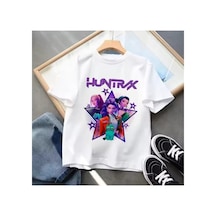 Stil-x K-pop Demon Hunters / Huntrıx Baskılı Çocuk Tshırt, %100 Pamuklu Kumaş Beyaz-4