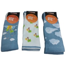 3'lü Taban Altı Havlu Palmiye Desenli Renkli Figürlü Erkek Soket Çorabı-çok Renkli