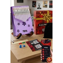 Midex Klx-870-pak Mor Renk Yüksek Kaliteli Ahşap Kalimba 17 Tuşlu Full Set