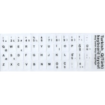 Klavye Sticker - Beyaz - Türkçe