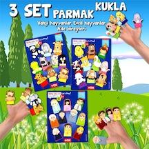 3 Set - 30 Parça Tox Evcil . Vahşi Hayvanlar Ve Aile Parmak Kukla