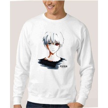 Anime Tokyo Ghoul Anteiku Baskılı Beyaz Erkek Örme Sweatshirt (530944080)