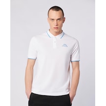 Kappa Flu Tur Erkek Beyaz-mavi Regular Polo Yaka Tişört
