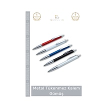 Kalem Gümüş Profesyonel Kurumsal Hediye Prestij Şık Ofis Tasarım Dayanıklı Metal Tükenmez Kalem