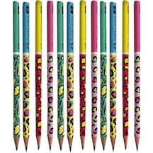 Safari Yuvarlak Kurşun Kalem 12 Adet 1 Paket Faber Kurşun Kalem 2b Siyah Kurşun Kalem Safari Desenli Çok Renkli