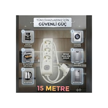 Vikomulti-let 3 Lü Anahtarli Çocuk Korumali 3x2.5 % Yüz Tam Bakır Ttr Kablolu Uzatma Seyyar Markanin Özel Üretimi Orijinal Tse Fişli Bakir Kablolu 15 Metre - 894342285 15 Metre - 894342285 2 - 5 M