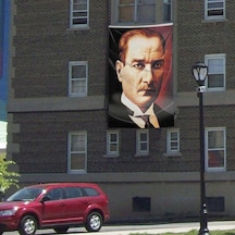 Sivil Mustafa Kemal Atatürk Portre Cephe Poster Bayrak - 300x450cm - 3x4,5 Metre 1