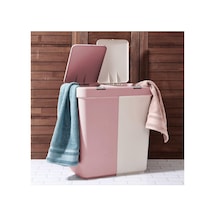 Duo Laundry Çamaşır Sepeti - Pembe - 80 Lt Pembe / Beyaz Pembe / Beyaz