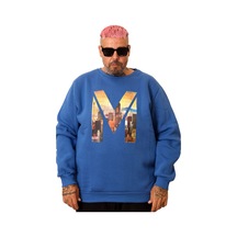 Mode Xl Büyük Beden Erkek Sweat Bisiklet M U25807 Saks Mavi