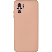 Newface Xiaomi Redmi Note 10 Kılıf Nano İçi Kadife Silikon - Pudra