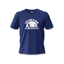 North Whiskers Can't Come To Work Esprili Balıkçı Temalı Baskılı %100 Pamuklu T-shirt Lacivert - 874914674 Lacivert - 874914674 Lacivert