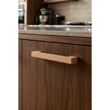 Wholewood Zen Ahşap Mobilya Kulpu, Kayın Ağacı, Krem, 128 Mm, Mat Vernik