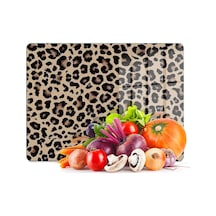 Tr Cam Kesme Tahtası Ve Sunumluk Leopar Desenli 20 X 30 Cm Genel