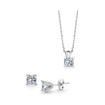 Mia Zirconia Taşlı V Model Gümüş İkili Set