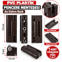 Pvc Plastik Pencere Menteşesi Acı Koyu Kahve Toplam Boy : 7.5 Cm 1 Adet Gönderilir 75 Mm